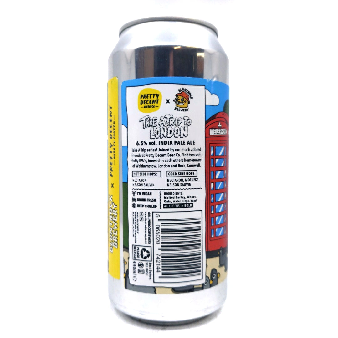 Bluntrock x Pretty Decent Take A Trip To London IPA 6.5% (440ml can)-Hop Burns & Black