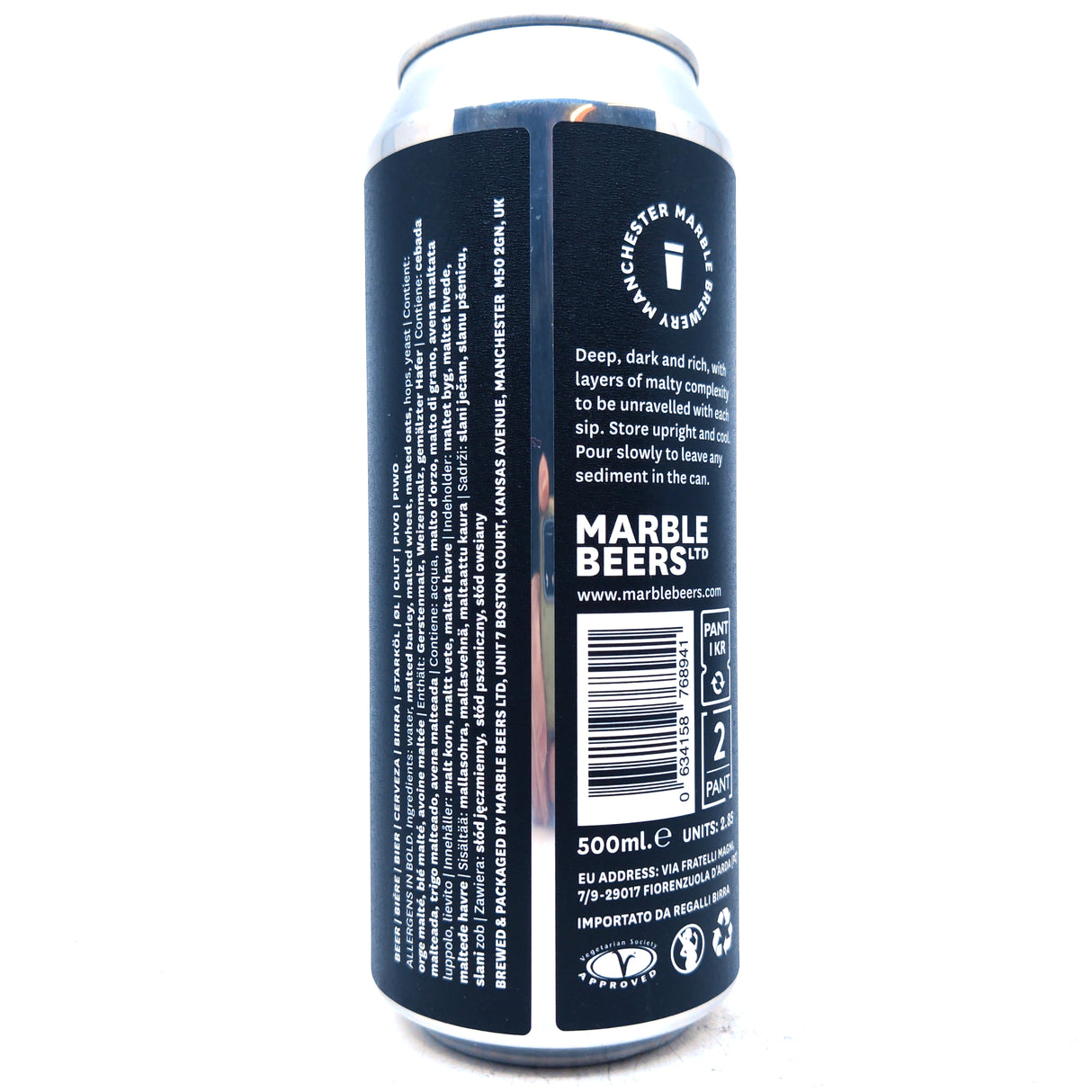 Marble Stout 5.7% (500ml can)-Hop Burns & Black
