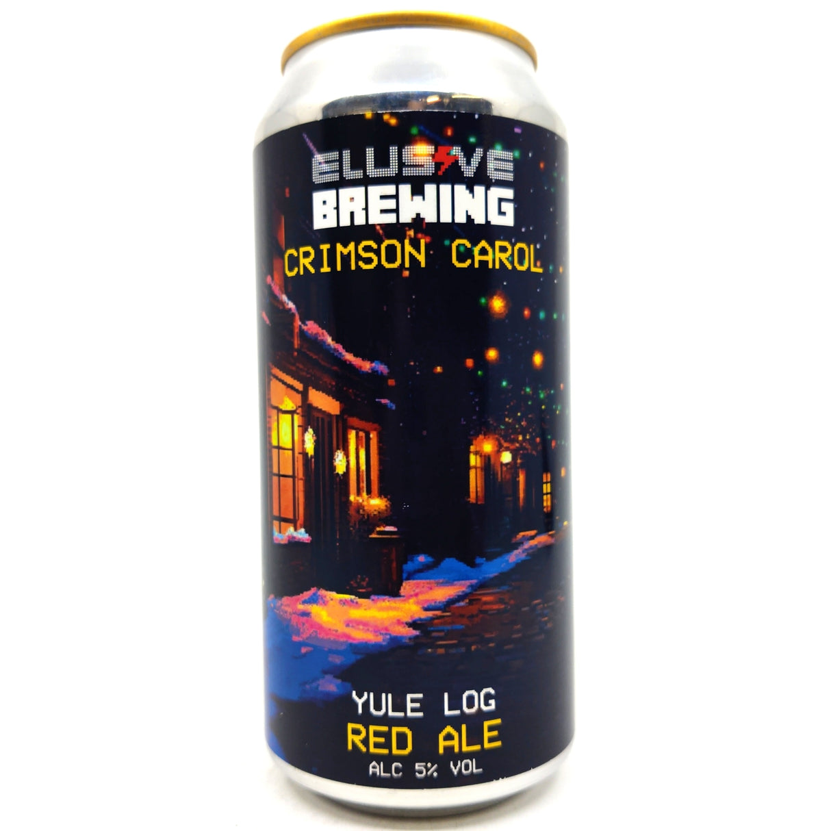 Elusive Brewing Crimson Carol Yule Log Red Ale 5% (440ml can)-Hop Burns & Black