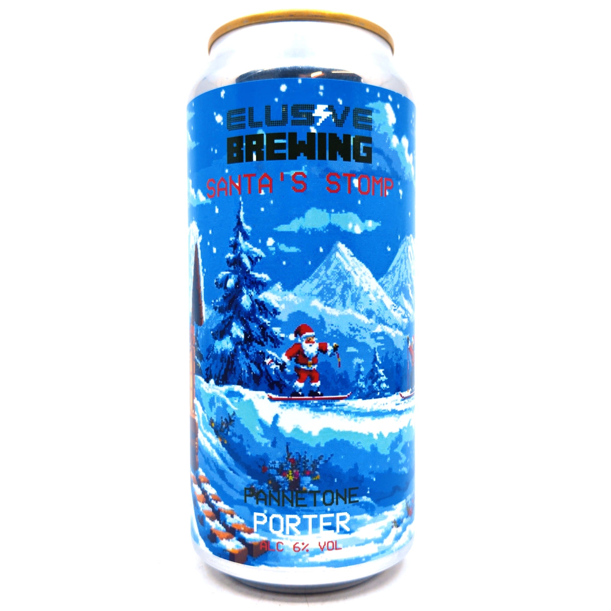Elusive Brewing Santa's Stomp Pannetone Porter 6% (440ml can)-Hop Burns & Black
