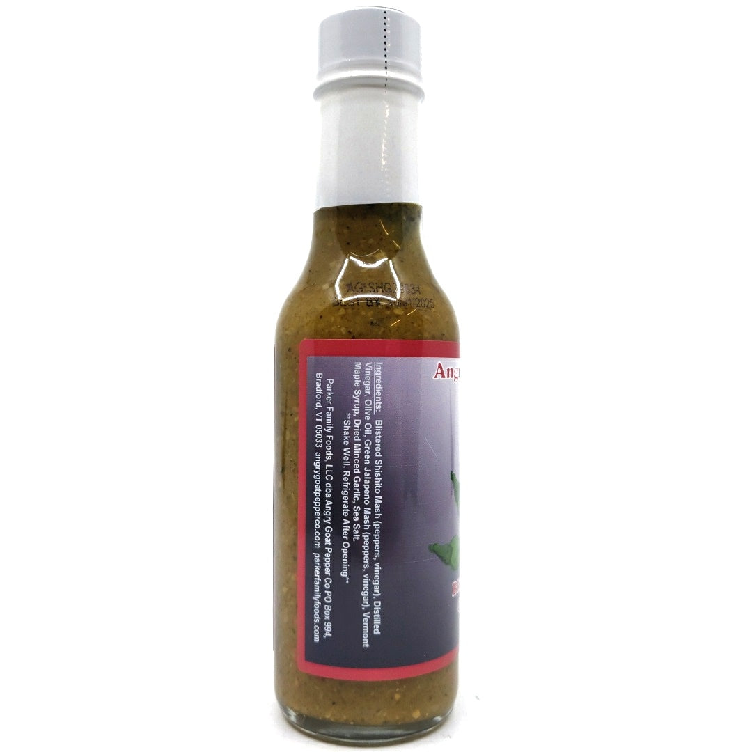 Angry Goat Blistered Shishito & Garlic Hot Sauce (148g)-Hop Burns & Black