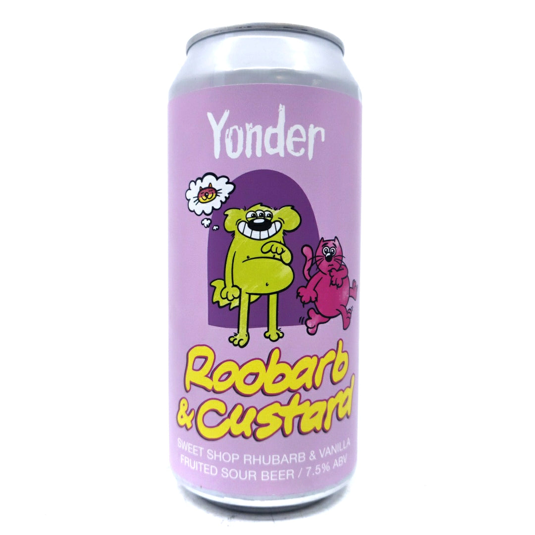 Yonder Roobarb & Custard Fruited Sour Beer 7.5% (440ml)-Hop Burns & Black