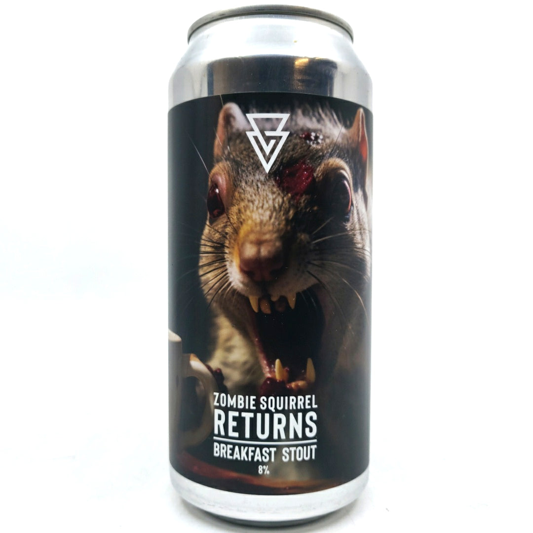 Azvex Brewing Zombie Squirrel Returns Breakfast Stout 8% (440ml can)-Hop Burns & Black