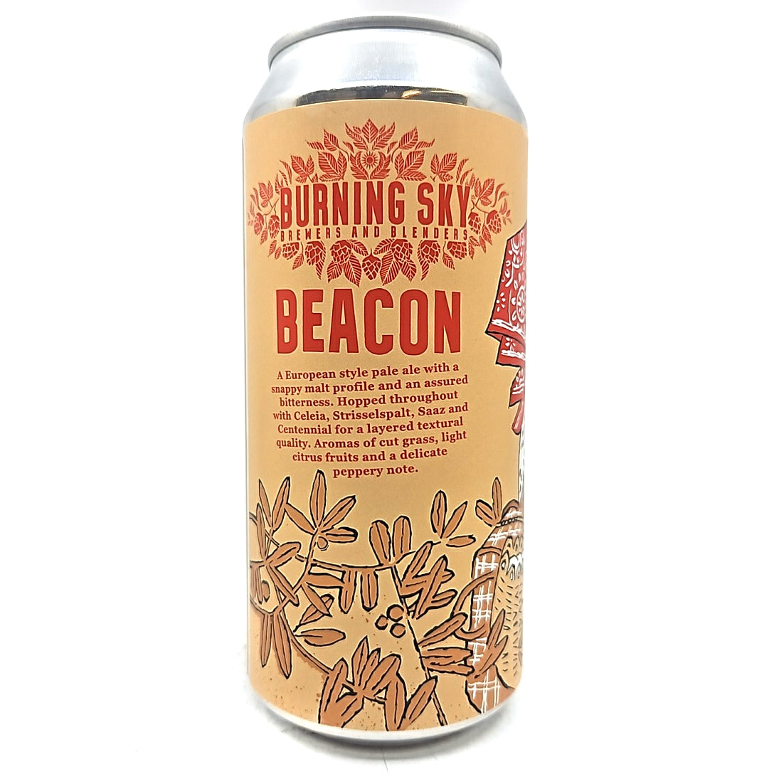 Burning Sky Beacon Pale Ale 5% (440ml can)-Hop Burns & Black