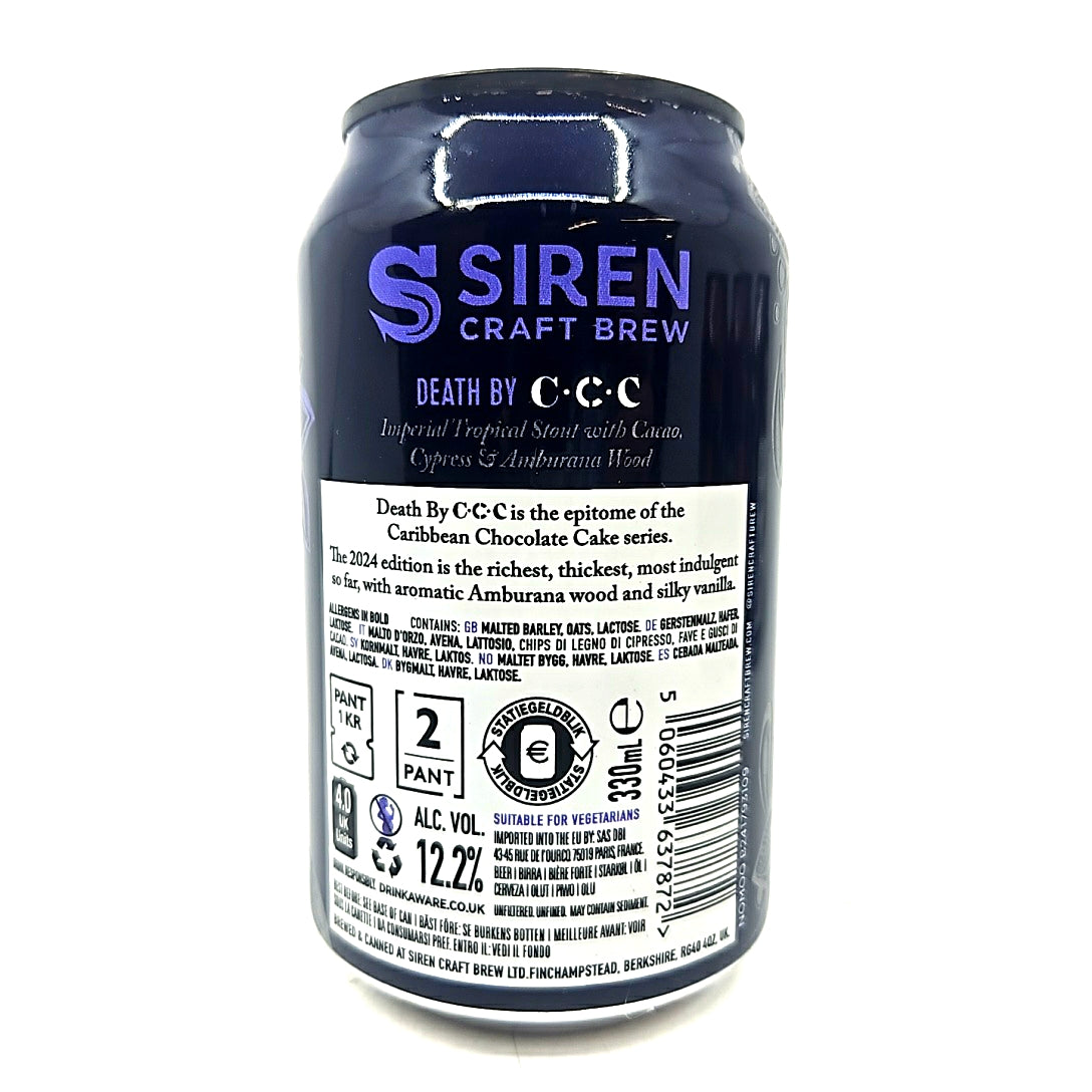 Siren Death By C.C.C. Imperial Stout 12.2% (330ml can)-Hop Burns & Black