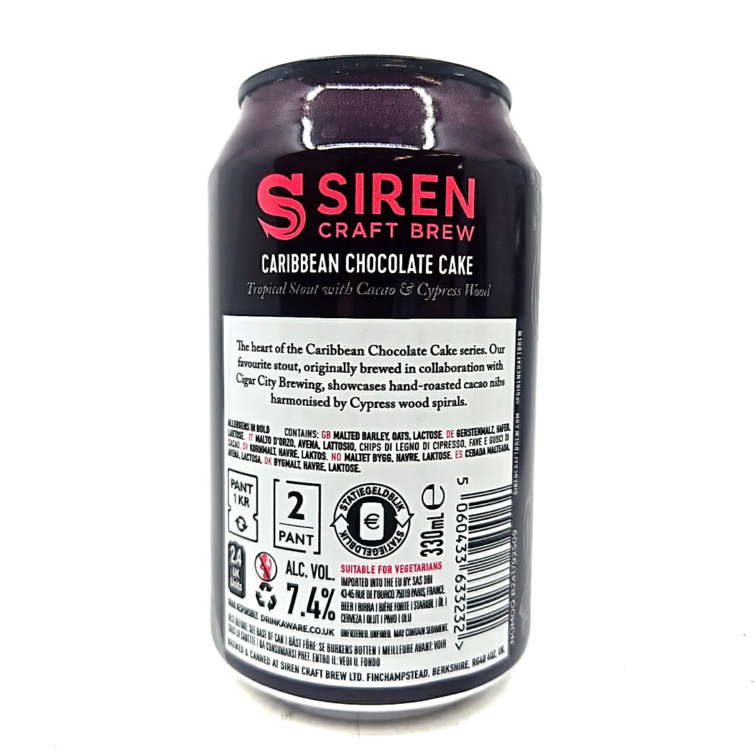 Siren Caribbean Chocolate Cake Tropical Stout 7.4% (330ml can)-Hop Burns & Black