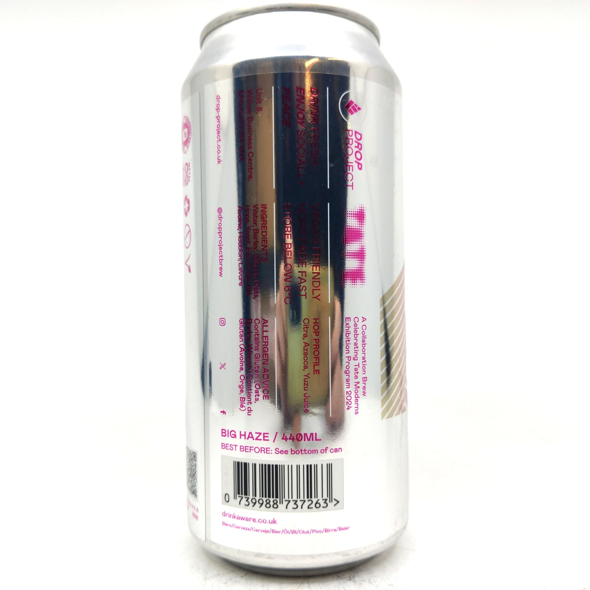 Drop Project x TATE Big Haze Birthday IPA 7% (440ml can)-Hop Burns & Black