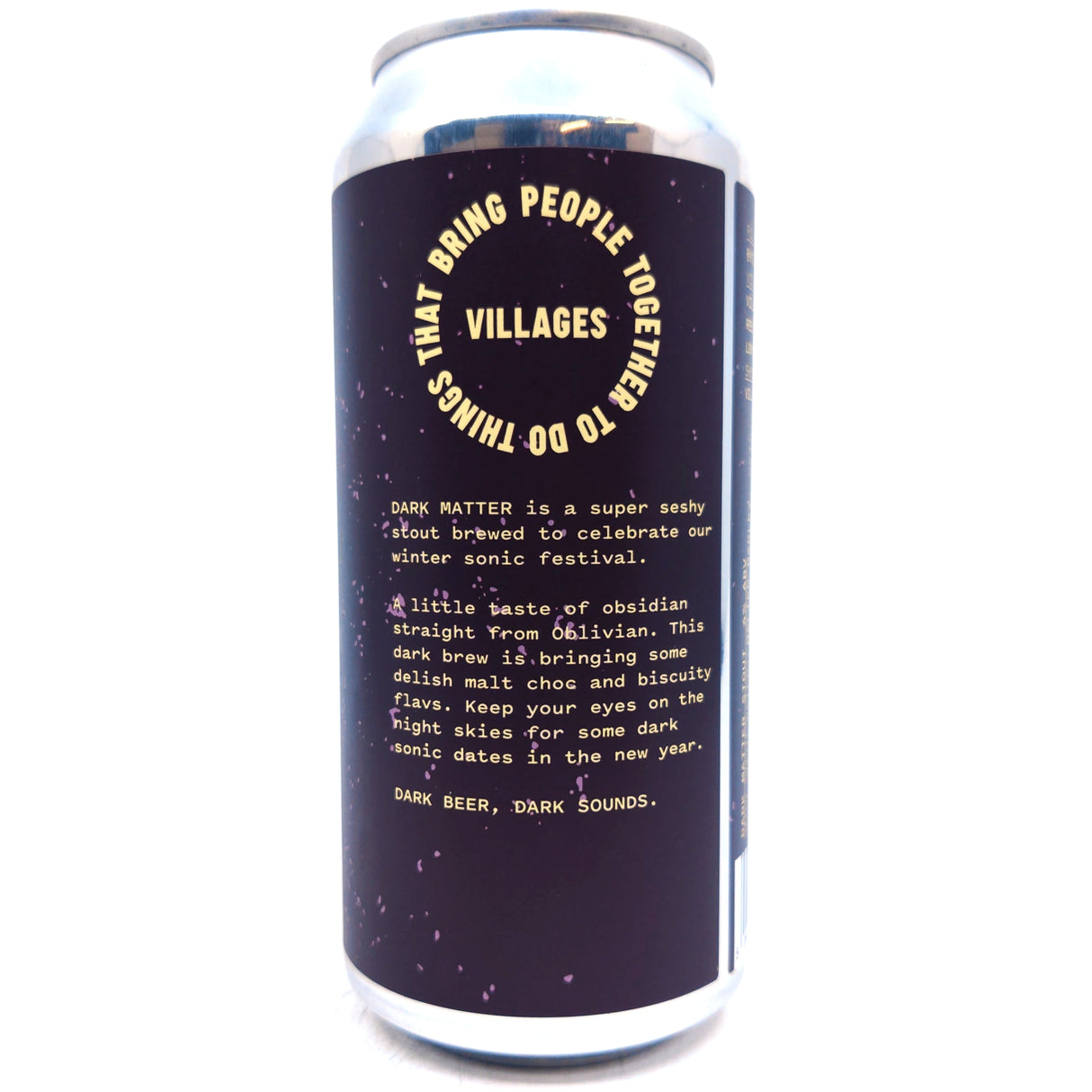 Villages Dark Matter Stout 4% (440ml can)-Hop Burns & Black