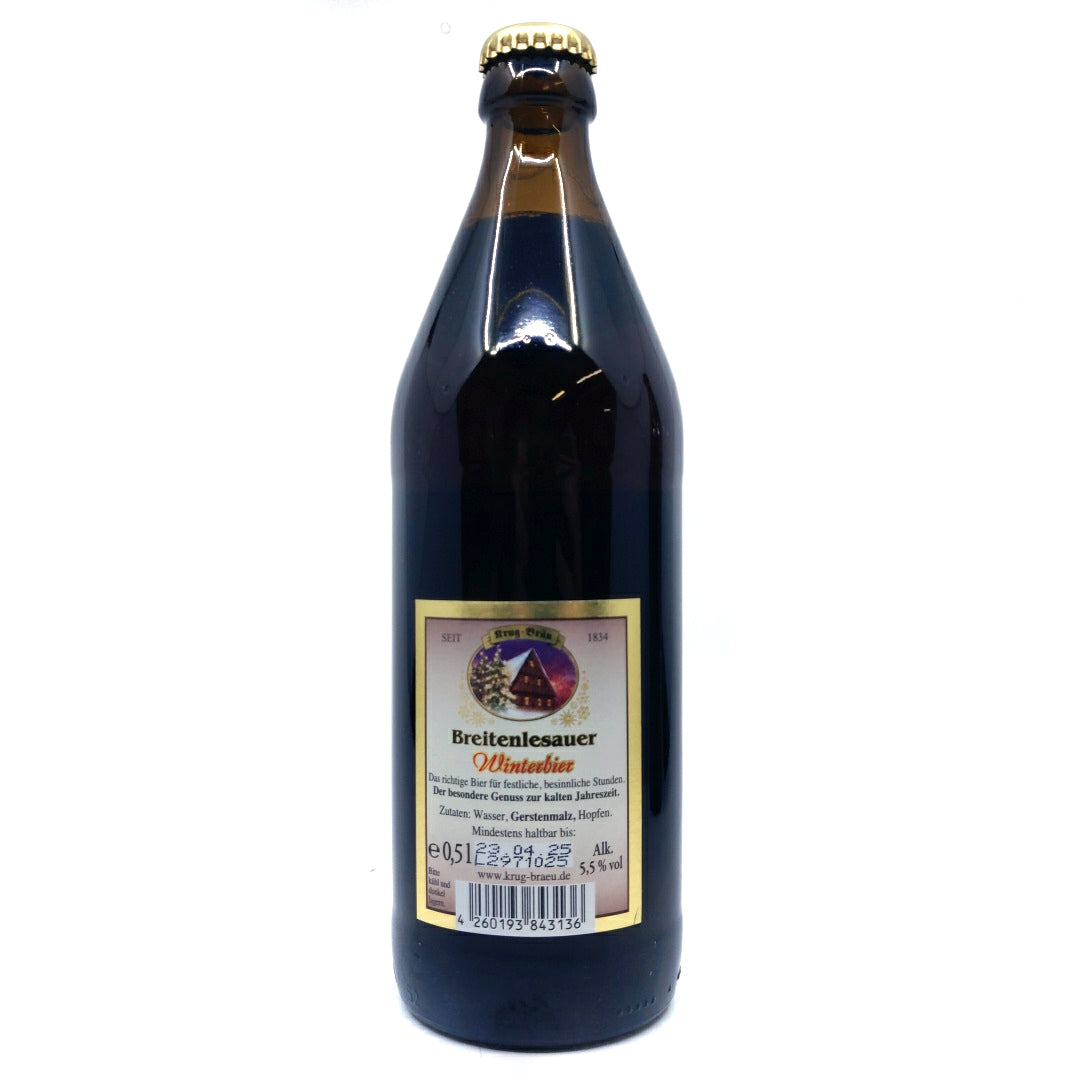 Krug-Brau Breitenlesauer Winterbier 5.5% (500ml)-Hop Burns & Black