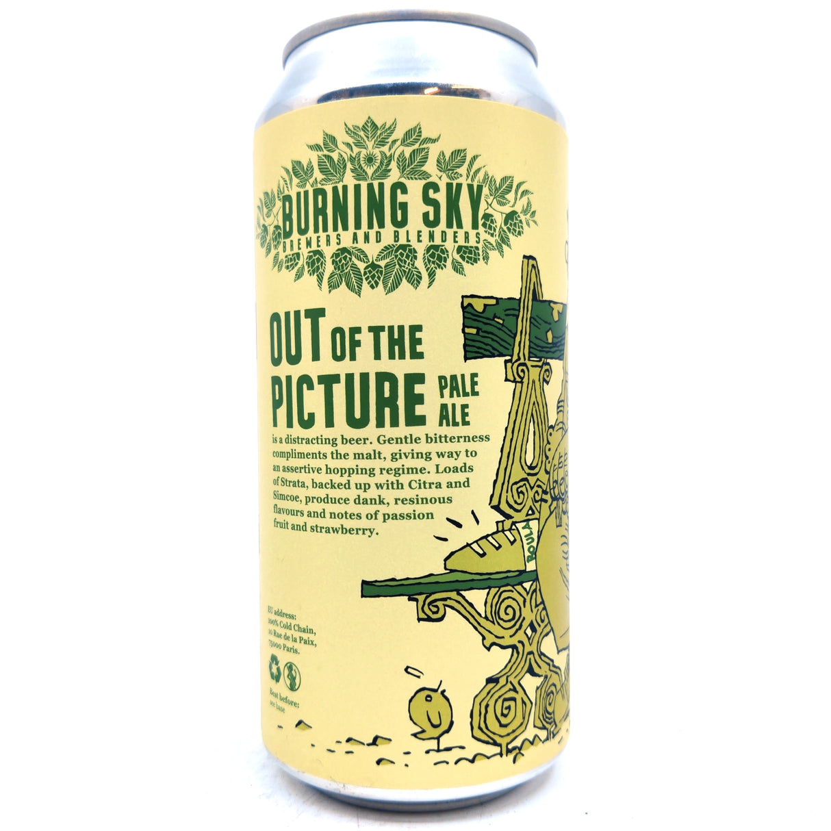 Burning Sky Out Of The Picture Pale Ale 5.4% (440ml can)-Hop Burns & Black
