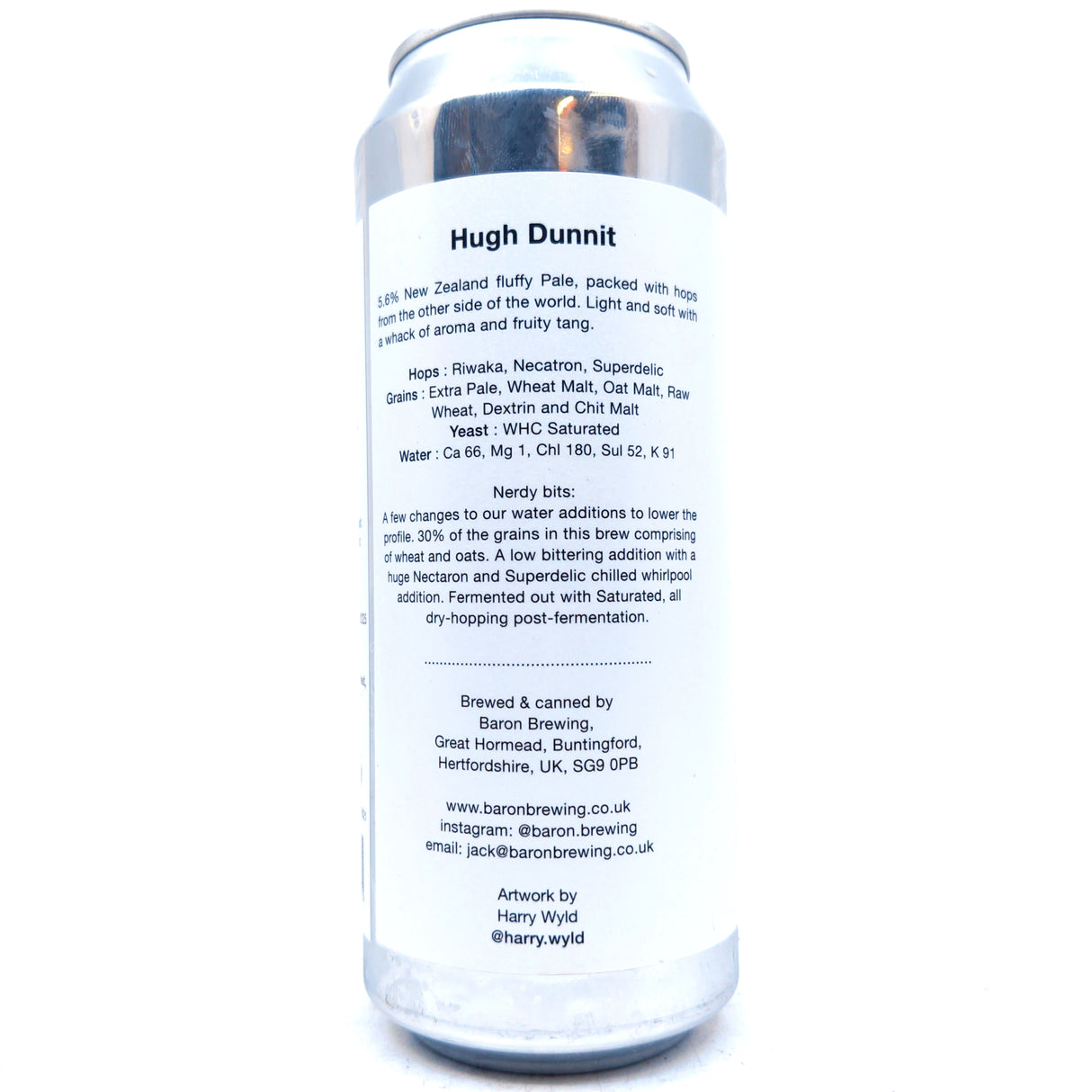 Baron Brewing Hugh Dunnit NZ Pale Ale 5.6% (500ml can)-Hop Burns & Black