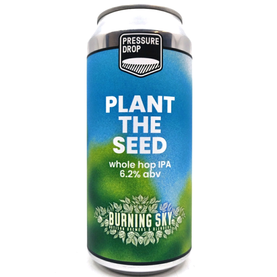 Pressure Drop x Burning Sky Plant The Seed West Coast IPA 6.2% (440ml can)-Hop Burns & Black