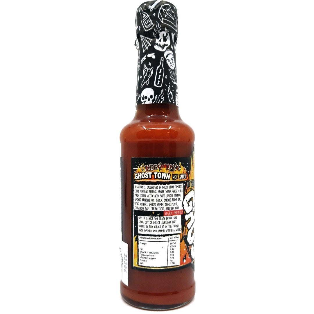 Tubby Tom's Ghost Town Hot Sauce (150g)-Hop Burns & Black