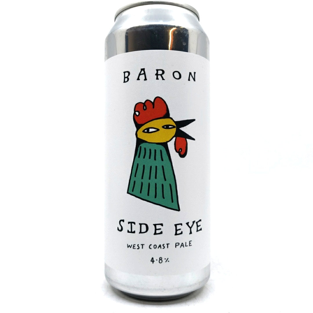 Baron Brewing Side Eye West Coast Pale Ale 4.8% (500ml can)-Hop Burns & Black