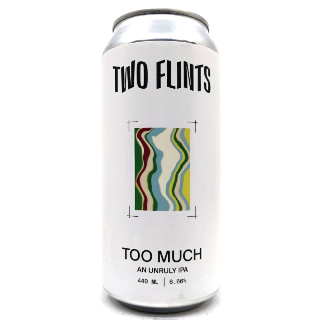 Two Flints Too Much IPA 6.66% (440ml can)-Hop Burns & Black