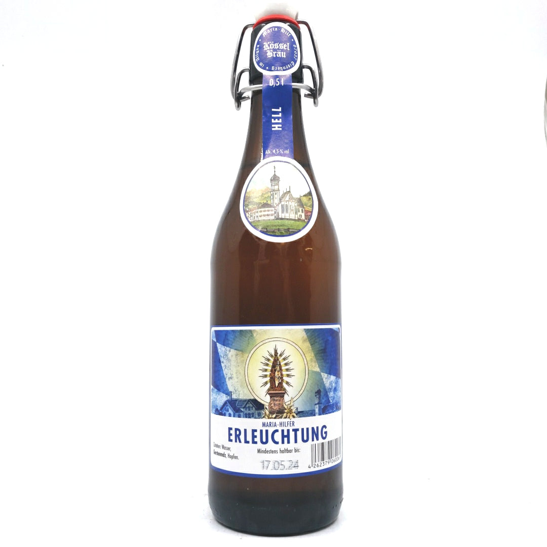 Kossel Brau Mariahilfer Enlightenment (Erleuchtung) Helles (500ml)-Hop Burns & Black