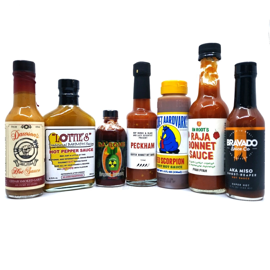 The No Rolls Barred Stratego Hot Sauce Pack (7 sauces)-Hop Burns & Black