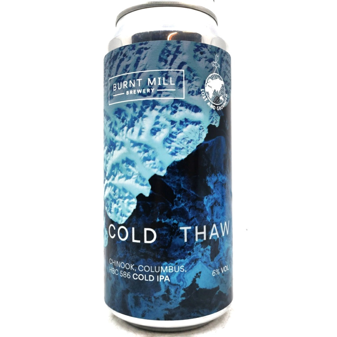 Burnt Mill x Lost and Grounded Cold Thaw Cold IPA 6% (440ml can)-Hop Burns & Black