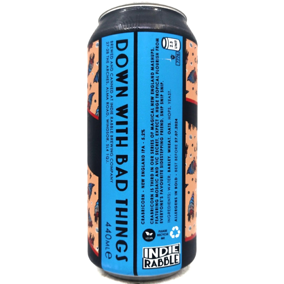 Indie Rabble Crabricorn New England IPA 5.5% (440ml can)-Hop Burns & Black