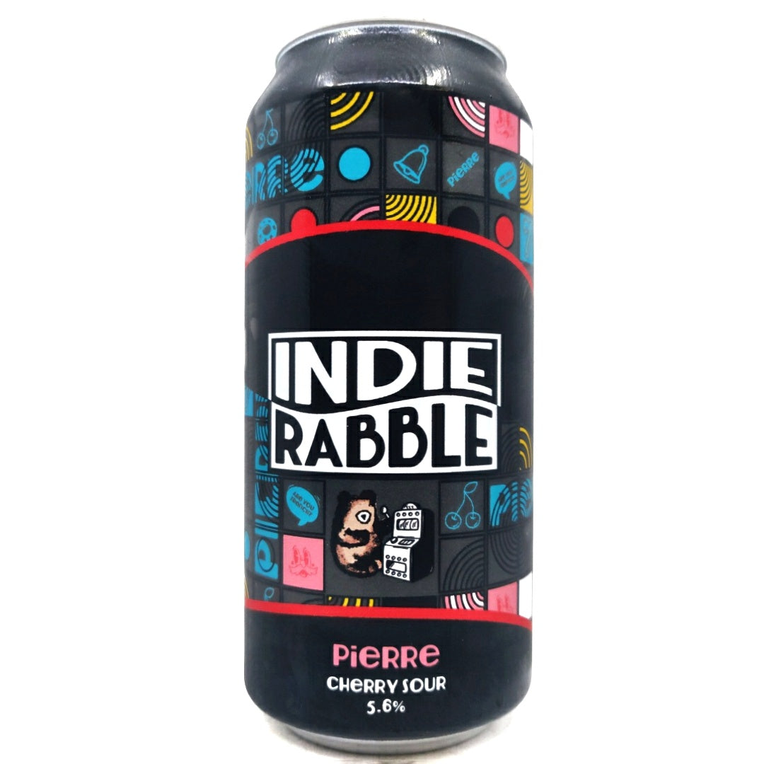 Indie Rabble Pierre Cherry Sour 5.6% (440ml can)-Hop Burns & Black