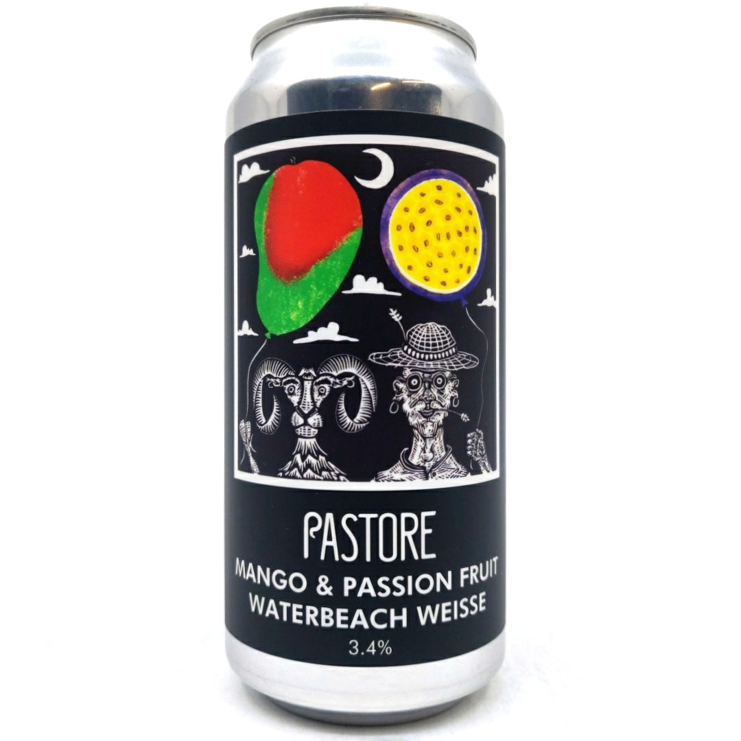 Pastore Mango & Passion Fruit Waterbeach Weisse 3.4% (440ml can)-Hop Burns & Black