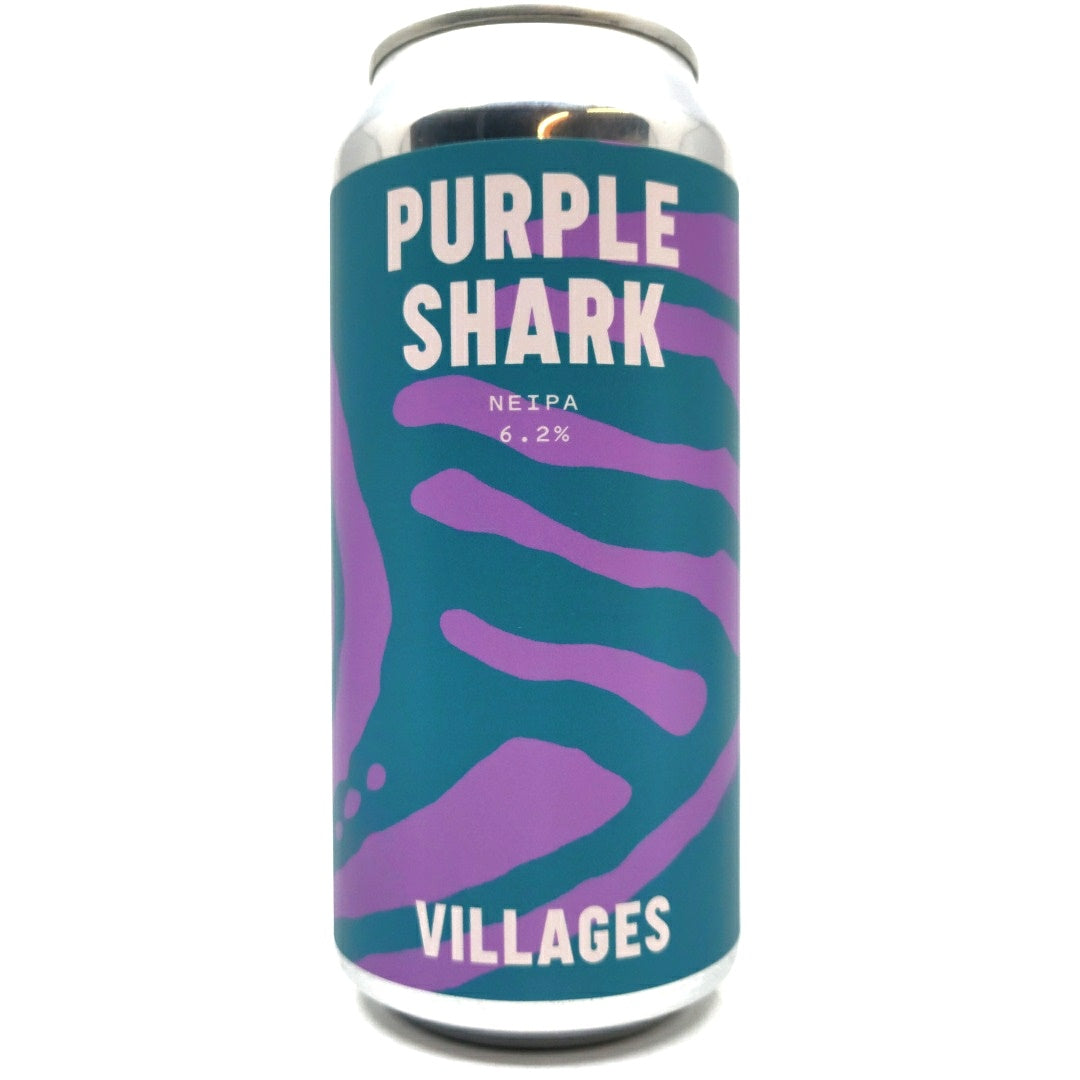 Villages Purple Shark New England IPA 6.2% (440ml can)-Hop Burns & Black