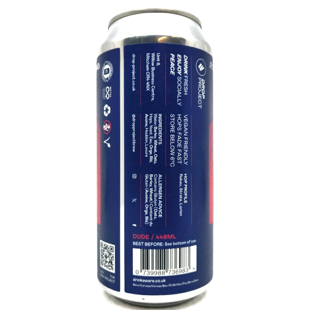 Drop Project Dude Double IPA 8% (440ml can)-Hop Burns & Black