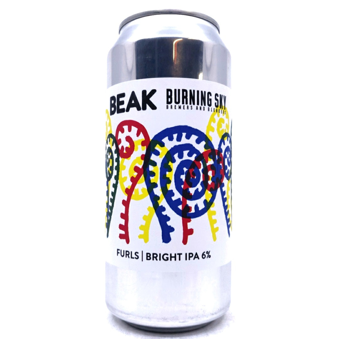 Beak Brewery x Burning Sky Furls Bright IPA 6% (440ml can)-Hop Burns & Black