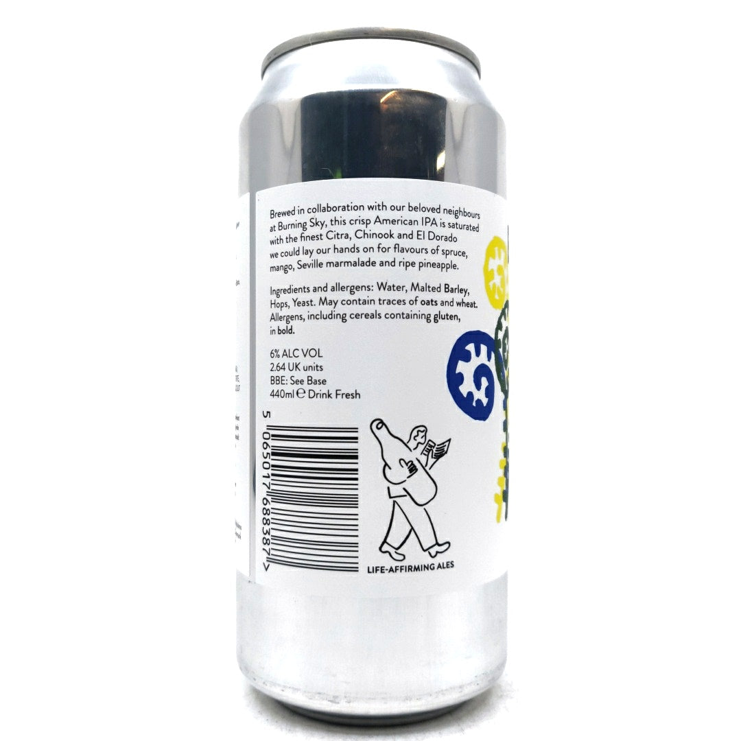 Beak Brewery x Burning Sky Furls Bright IPA 6% (440ml can)-Hop Burns & Black