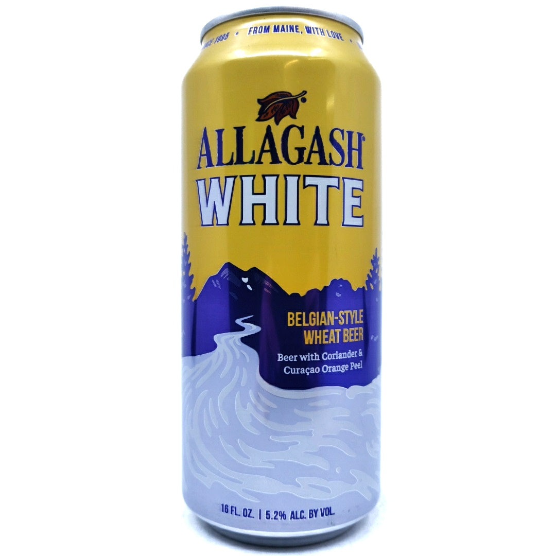 Allagash White Belgian-Style Wheat Beer 5.2% (473ml can)-Hop Burns & Black