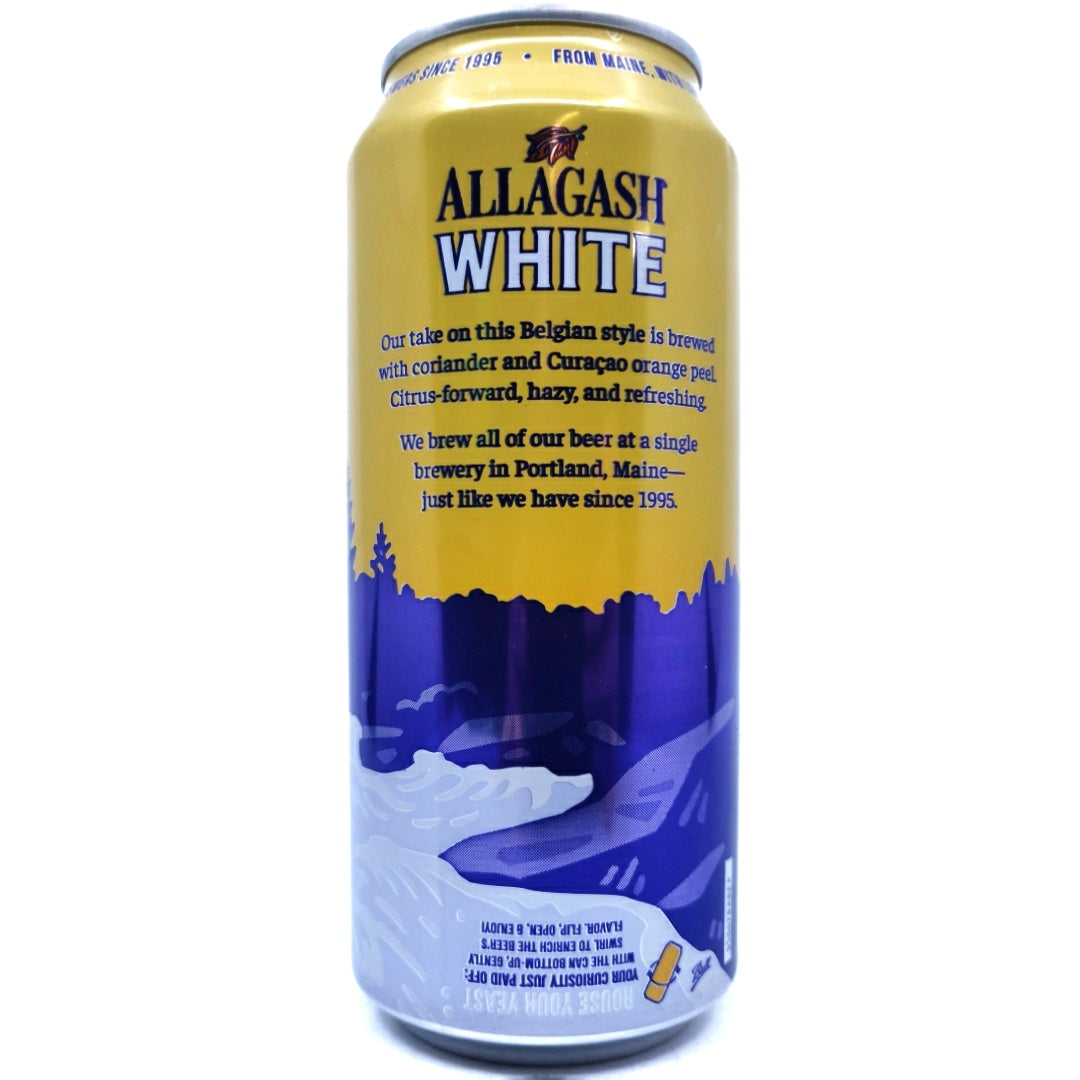Allagash White Belgian-Style Wheat Beer 5.2% (473ml can)-Hop Burns & Black