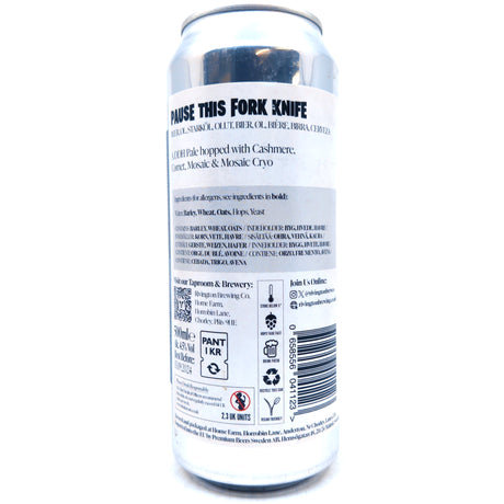 Rivington Pause This Fork Knife DDH Pale Ale 4.5% (500ml can)-Hop Burns & Black