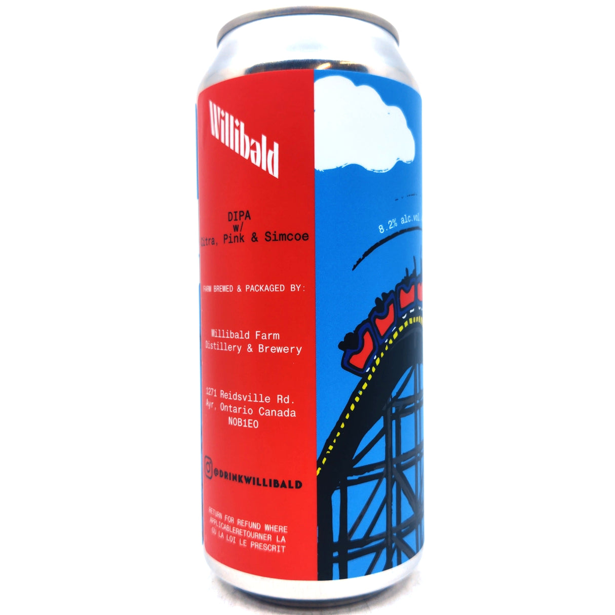 Willibald Friss Double IPA 8.3% (473ml can)-Hop Burns & Black