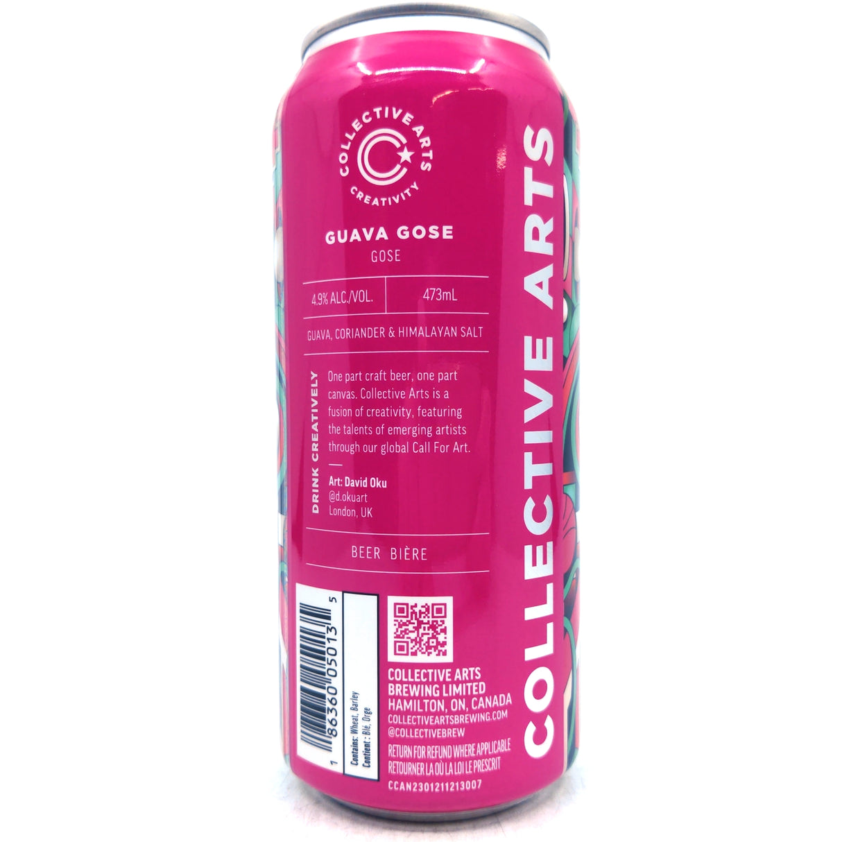 Collective Arts Guava Gose 4.9% (473ml can)-Hop Burns & Black