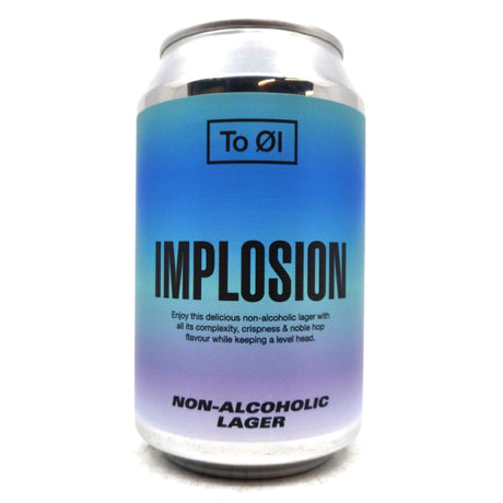 To Ol Implosion Alcohol Free Lager 0.5% (330ml can)-Hop Burns & Black