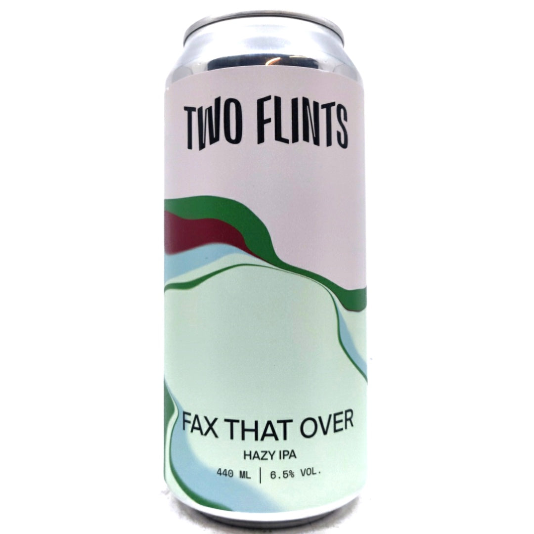 Two Flints Fax That Over Hazy IPA 6.5% (440ml can)-Hop Burns & Black