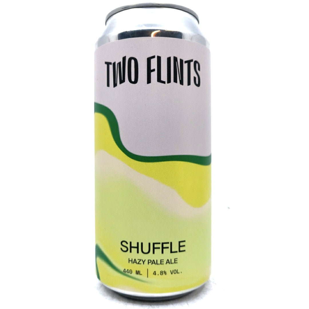 Two Flints Shuffle Hazy Pale Ale 4.8% (440ml can)-Hop Burns & Black