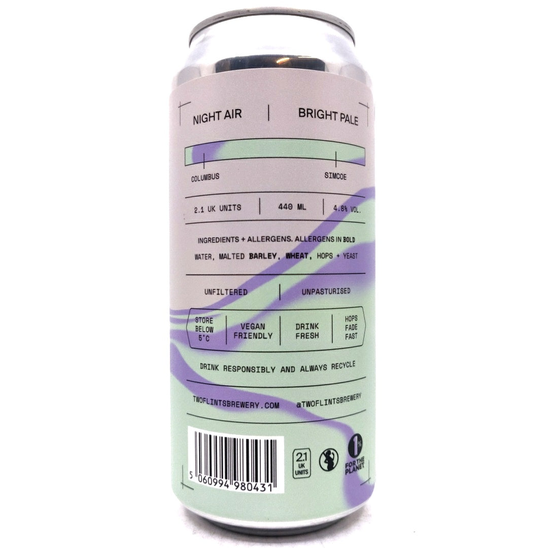 Two Flints Night Air Bright Pale Ale 4.8% (440ml can)-Hop Burns & Black