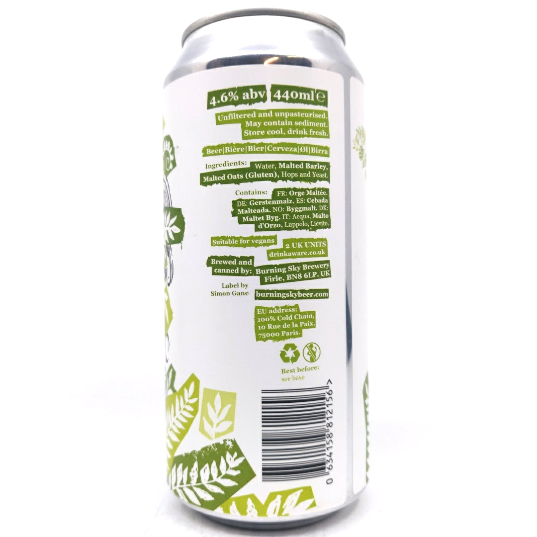 Burning Sky NZ Pils 4.6% (440ml can)-Hop Burns & Black