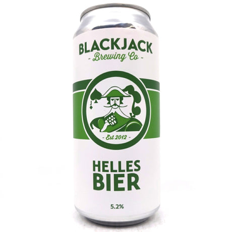 Blackjack Helles Bier 5.2% (440ml can)-Hop Burns & Black