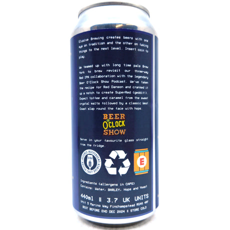 Elusive Brewing x Brew York x Beer O'Clock Show SuperRed Imperial Red Ale 8.5% (440ml can)-Hop Burns & Black