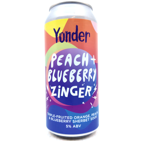 Yonder Peach & Blueberry Zinger Triple Fruited Sherbet Sour 5% (440ml can)-Hop Burns & Black