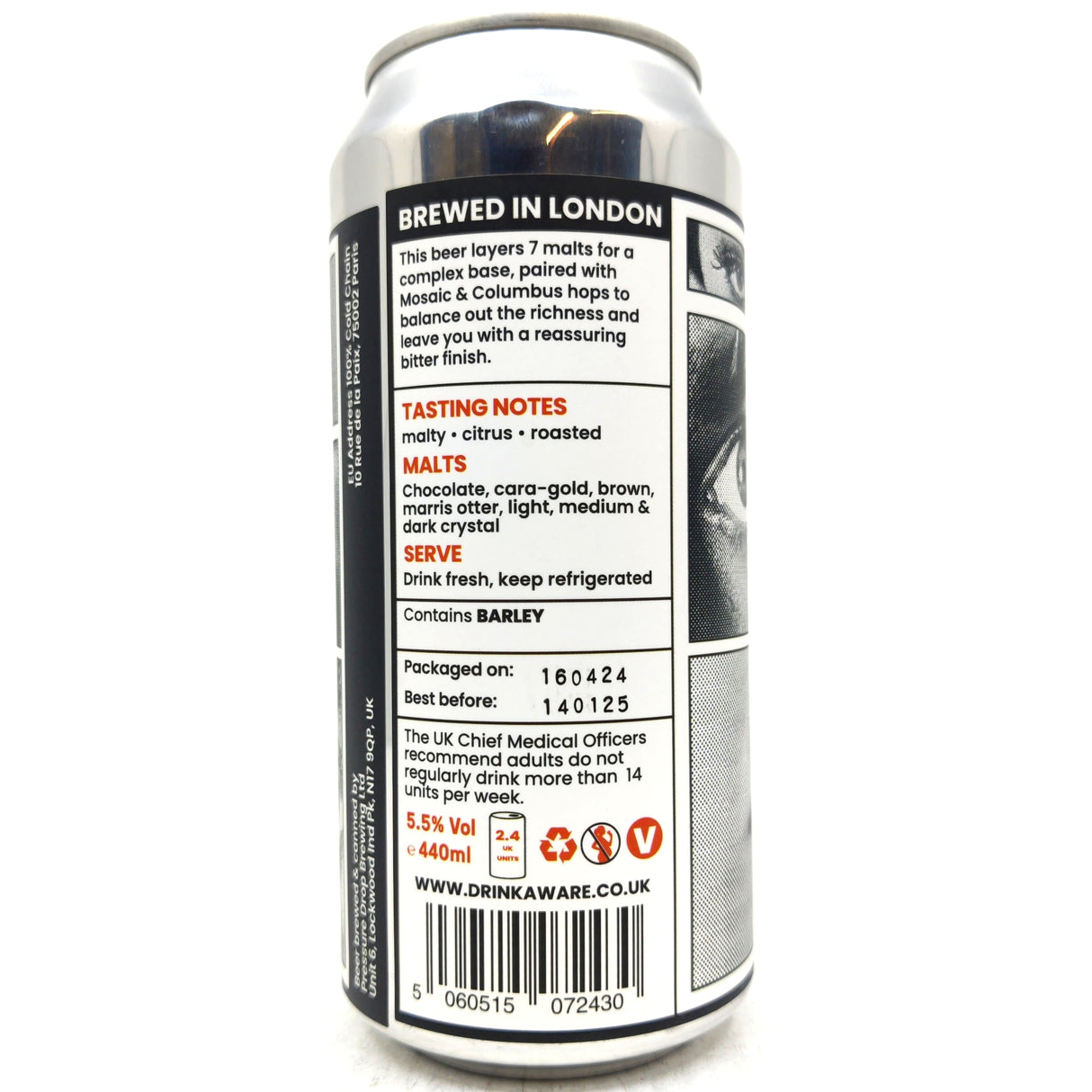 Pressure Drop American Brown Ale 5.5% (440ml can)-Hop Burns & Black