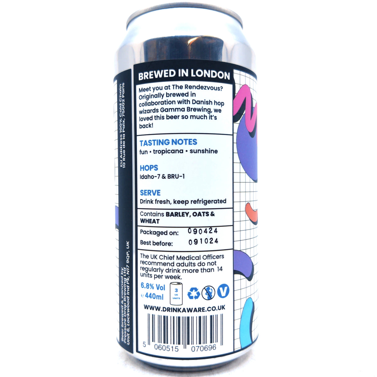 Pressure Drop x Gamma Brewing The Rendezvous IPA 6.8% (440ml can)-Hop Burns & Black