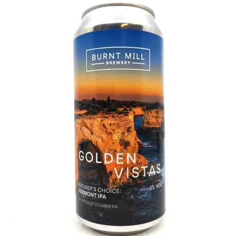 Burnt Mill Golden Vistas New England IPA 6% (440ml can)-Hop Burns & Black