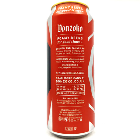 Donzoko Tettnang Pils 5% (500ml can)-Hop Burns & Black