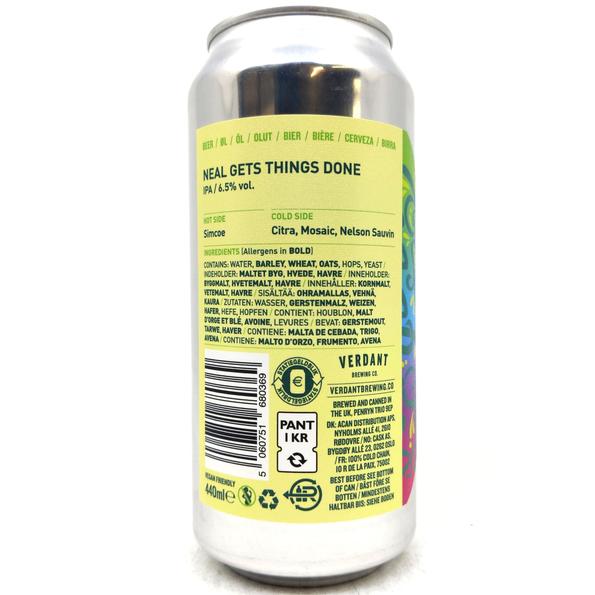 Verdant Neal Gets Things Done IPA 6.1% (440ml can)-Hop Burns & Black