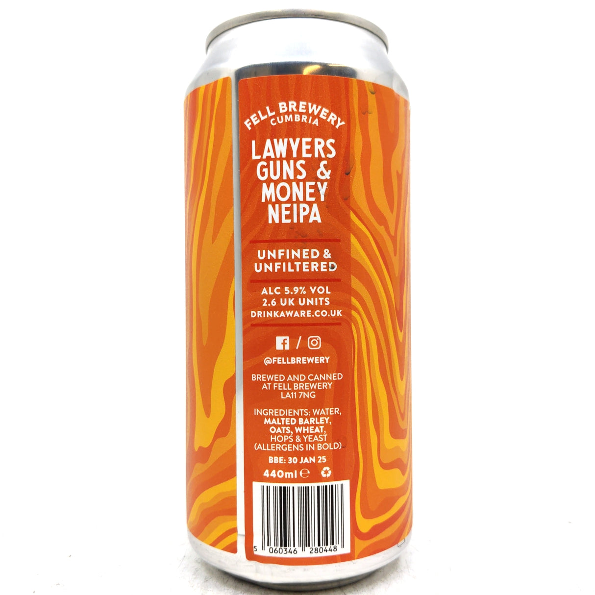 Fell Brewery Lawyers, Guns & Money New England IPA 5.9% (440ml can)-Hop Burns & Black