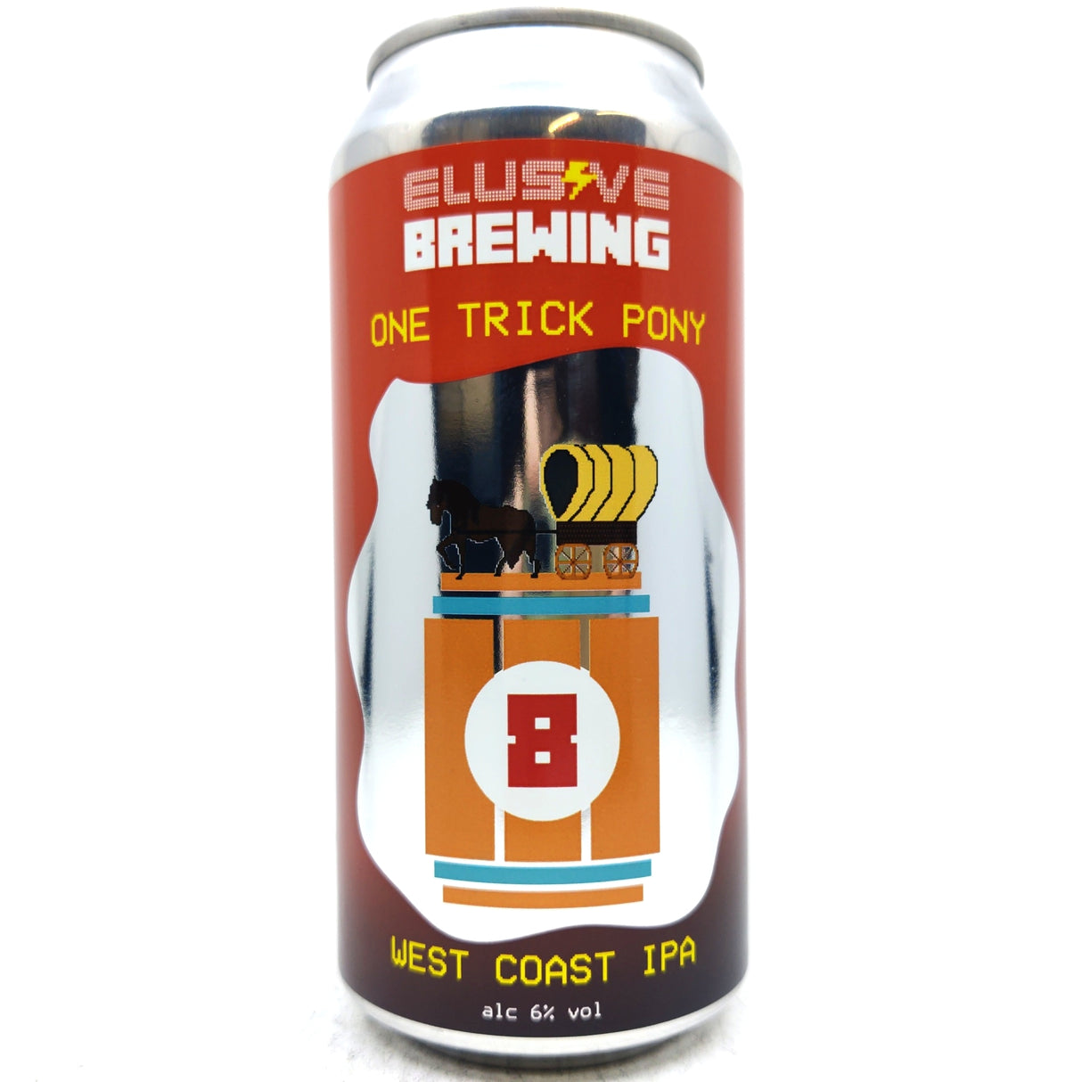 Elusive Brewing One Trick Pony West Coast IPA 6% (440ml can)-Hop Burns & Black