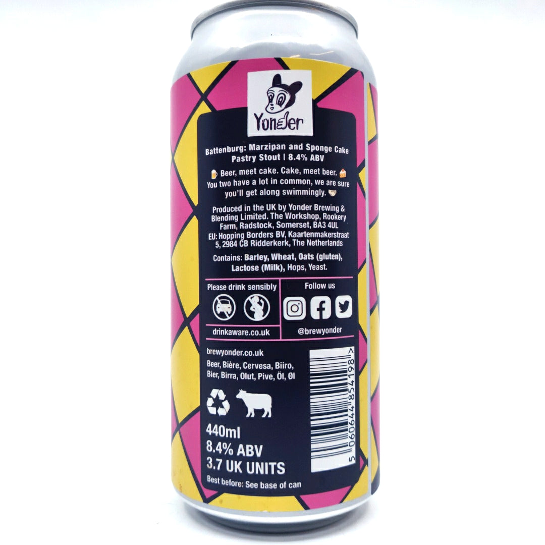 Yonder Battenburg Stout 8.4% (440ml can)-Hop Burns & Black
